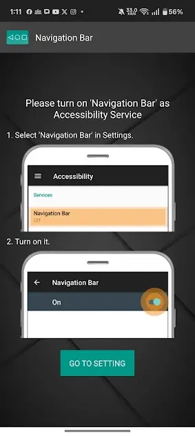Screenshot of Navigation Bar App