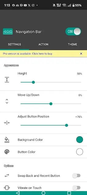 Screenshot of Navigation Bar Pro